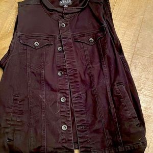 Rude brand black denim vest